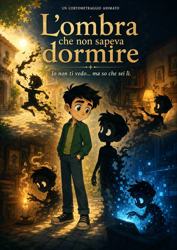 L’Ombra che non sapeva dormire — filme e livro ilustrado interativo